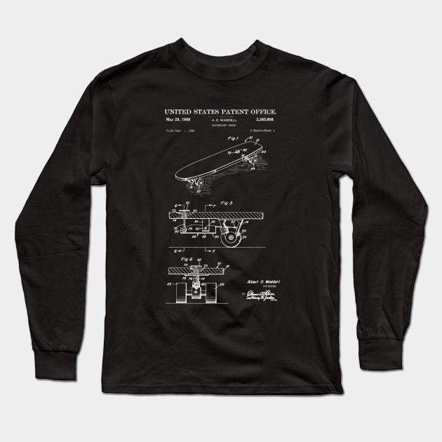 Skateboard Patent Long Sleeve T-Shirt by Woah_Jonny